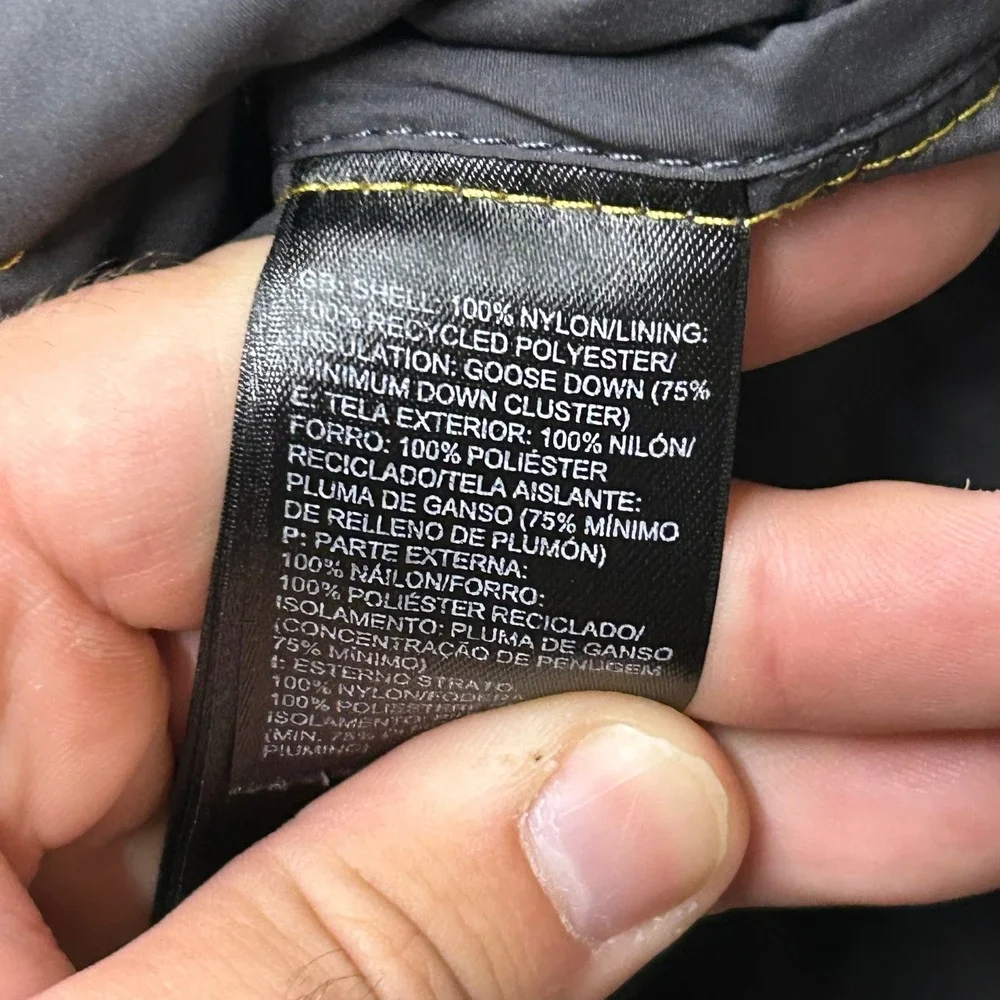 The North Face Nuptse 700 Puffer Vest Mens Large Yellow Black Down Insulated